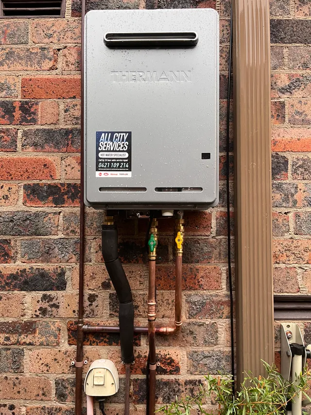 Thermann wall unit being serviced on location